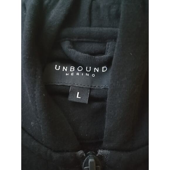 NEW Mens Large Unbound Merino Compact Travel Hoodie In Black Jacket - Picture 6 of 8
